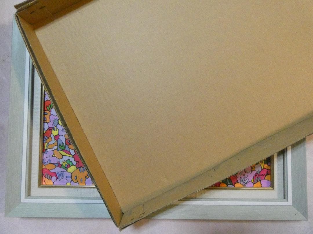 油彩 ジミー大西 「花吹雪」サイン M10 額装済み 肉筆手描き