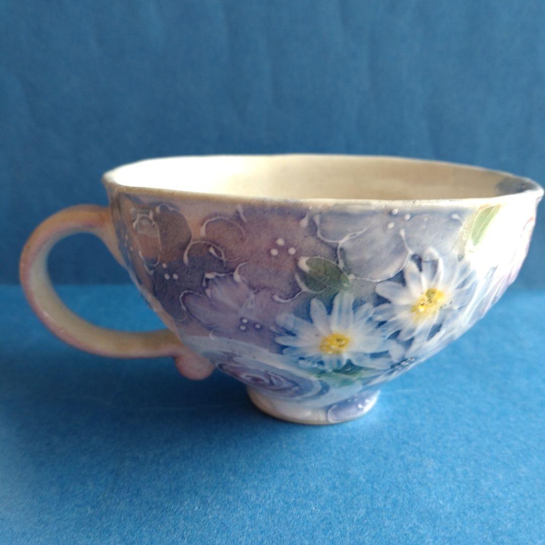 カップ＆ソーサー 青彩ローズ 薔薇 花柄 ゆずりは工房 陶器 瀬戸焼