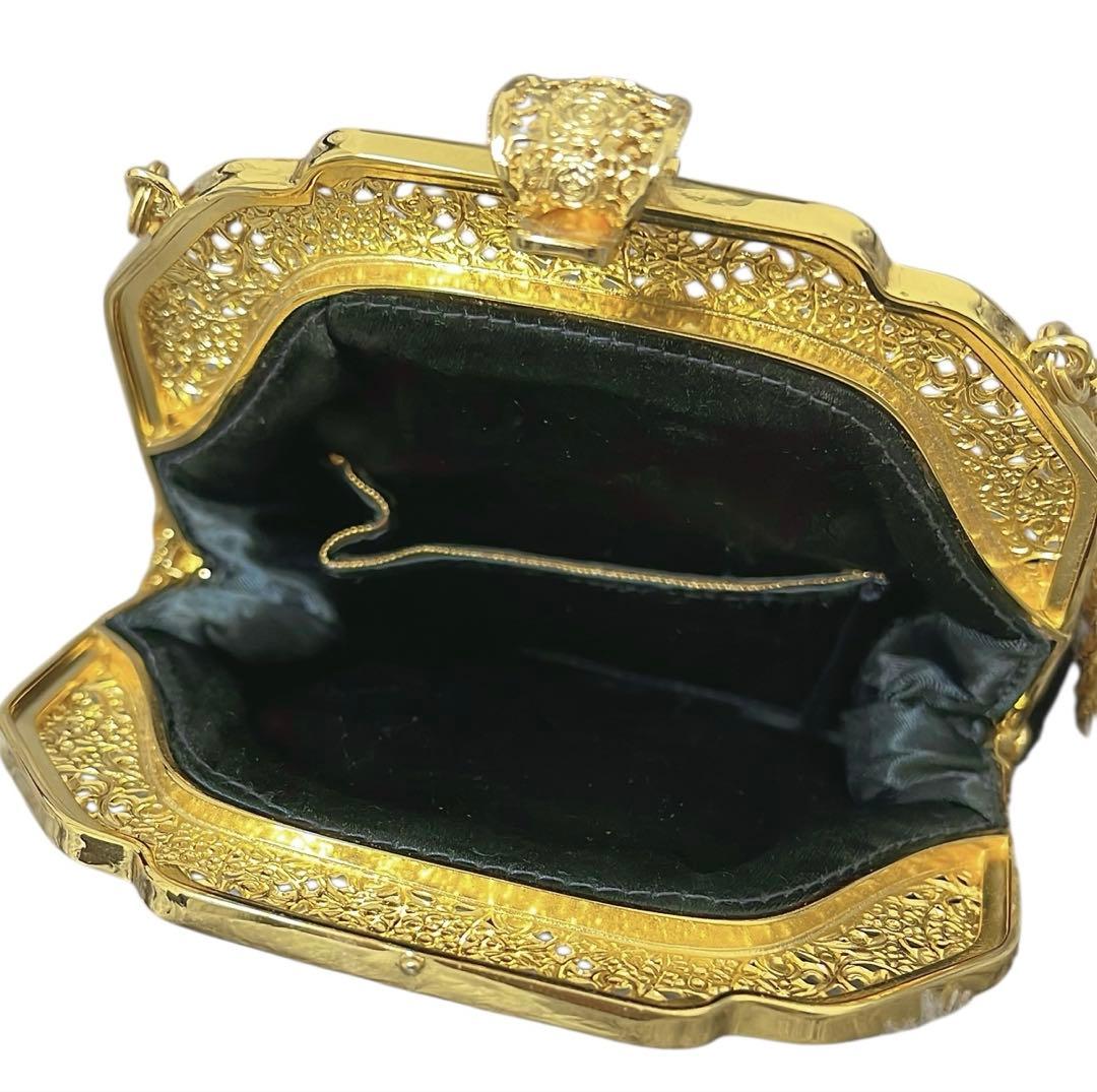 ビーズ　パーティバッグ　ベルベット　黒　ゴールド　ヴィンテージ