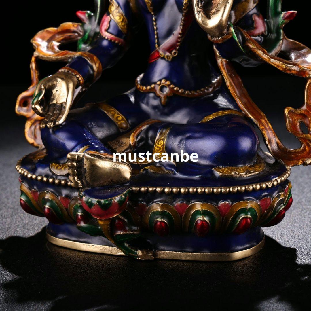 銅制 撚糸琺瑯景泰藍蔵緑度母仏仏像 仏堂供養 禅意茶室