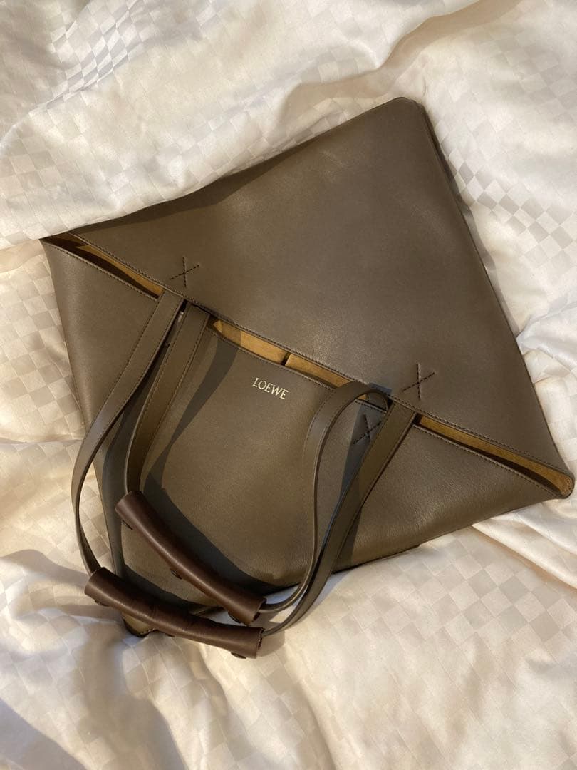 LOEWE ロエベ　パズルトートバッグ　ラージ　カーキ　ブラウン　ダークグリーン