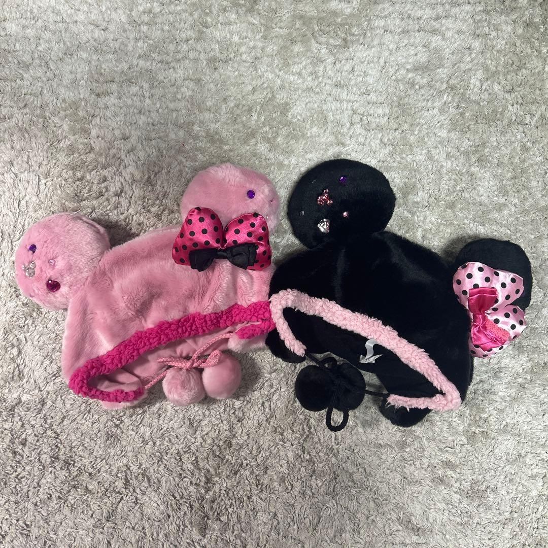 ディズニー ファンキャップ ミニー ピンク 黒 セット売り