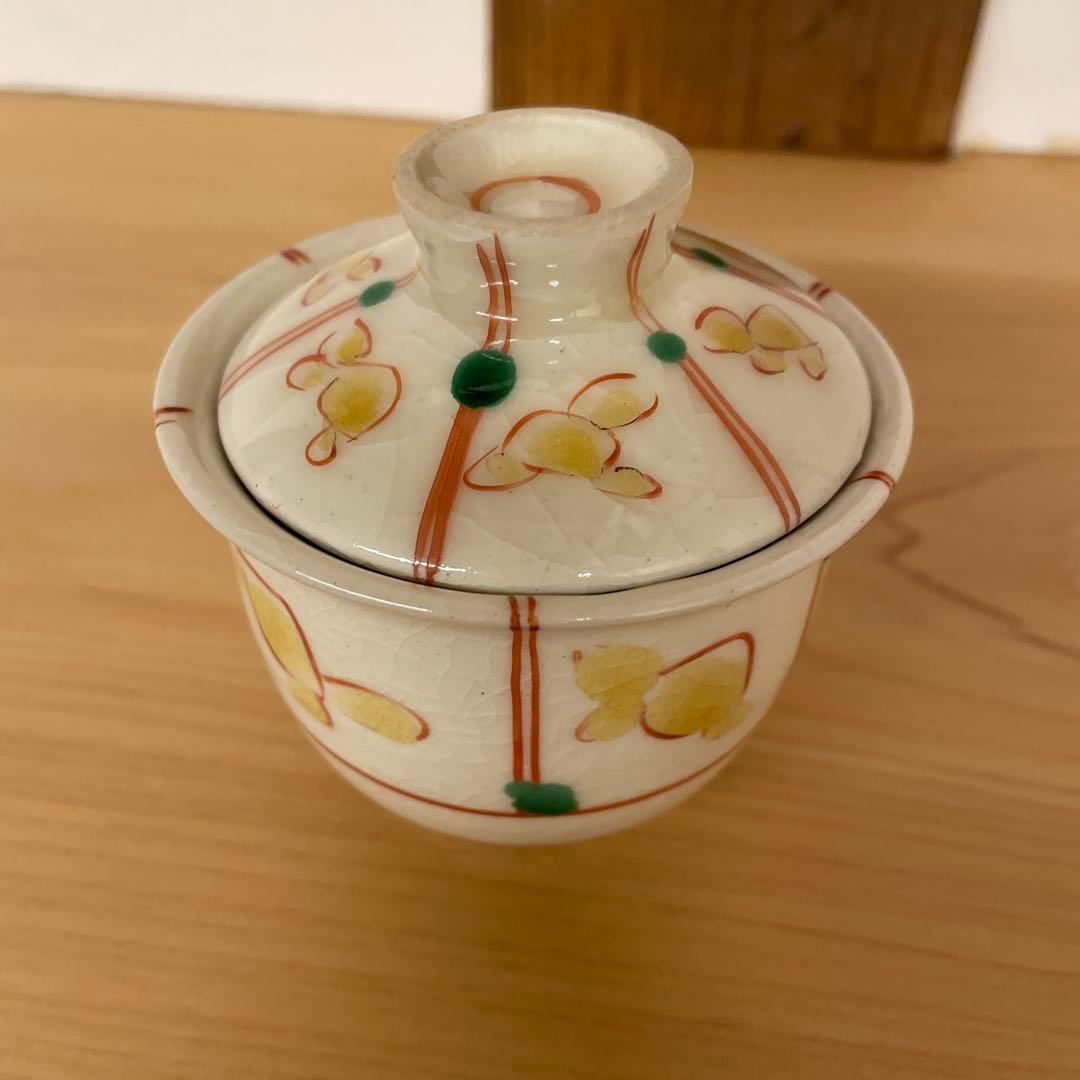 清水保孝 色絵亀文蓋物6客 共箱あり 父は人間国宝 清水