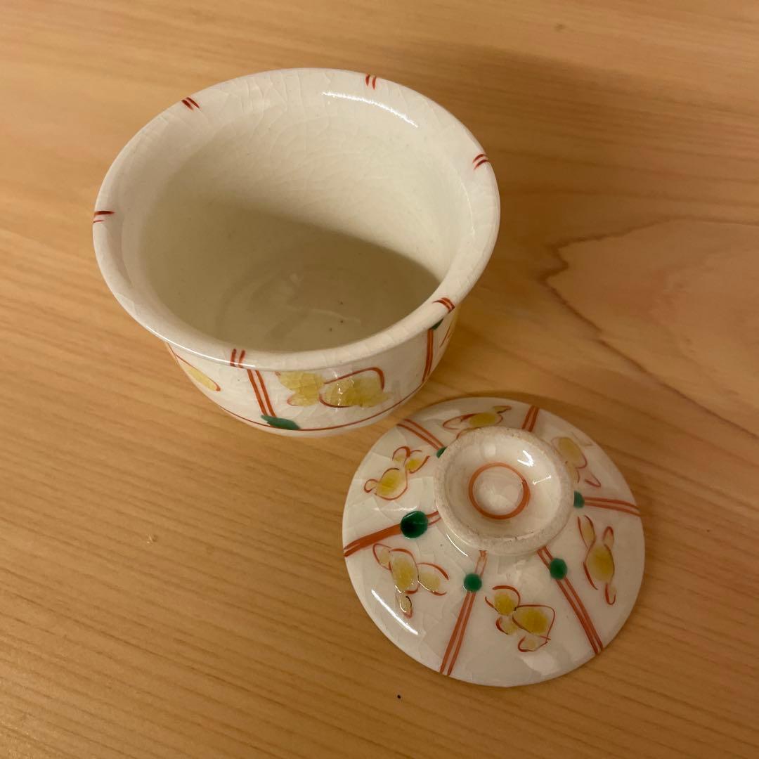 清水保孝 色絵亀文蓋物6客 共箱あり 父は人間国宝 清水