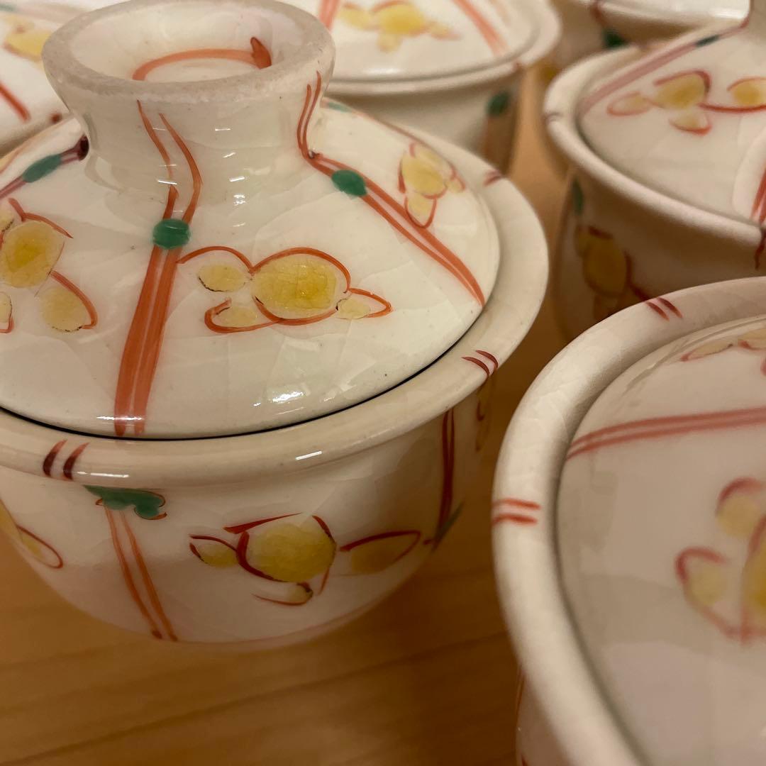 清水保孝 色絵亀文蓋物6客 共箱あり 父は人間国宝 清水