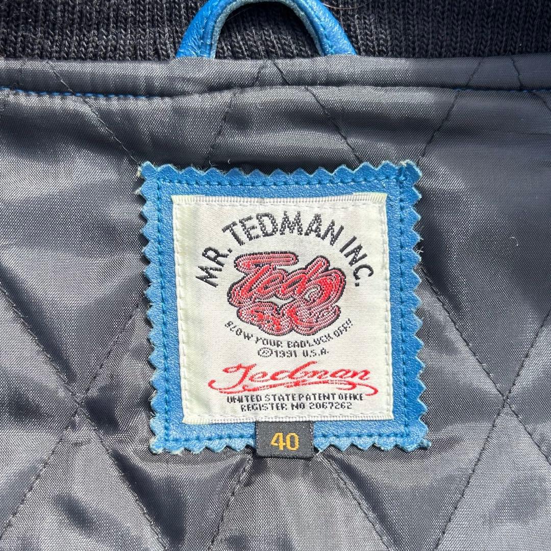 希少 500着限定 TEDMAN テッドマン オールレザー 刺繍 スタジャン