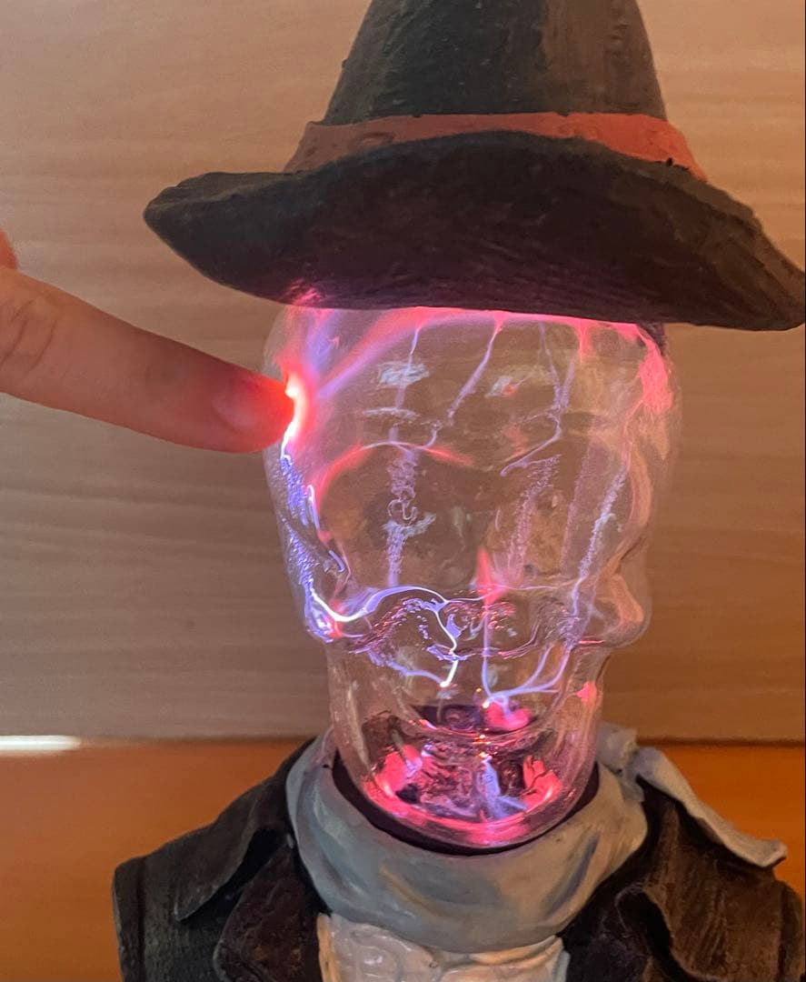 テメ２段　Jia Dia 光るスノードームガラス球型スカルデザイン ランプ