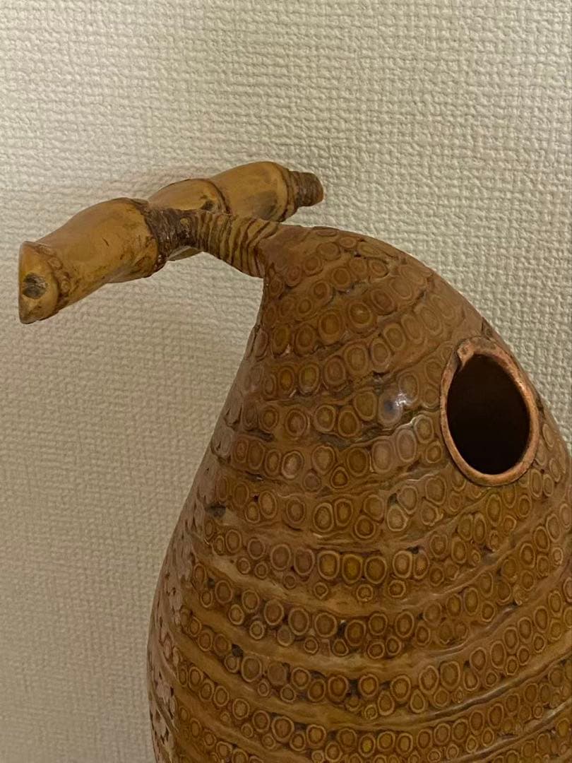 工芸品竹の根置 物飾 日本製 和物花器 年代物 稀少