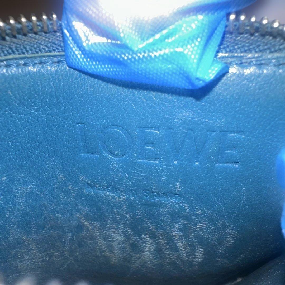 LOEWE ロエベ　ケース　スクエアカードホルダー　アナグラム　青