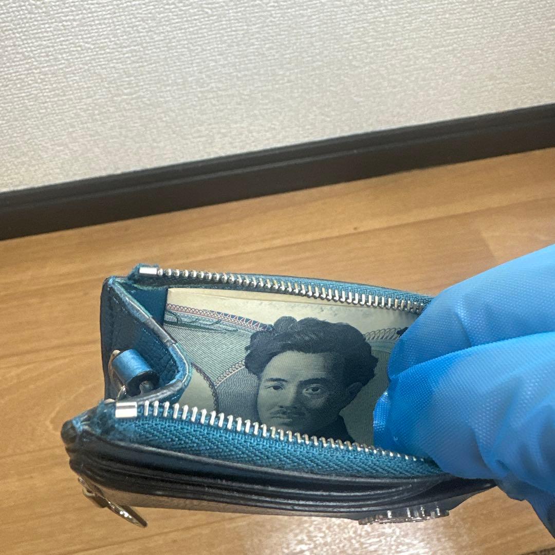 LOEWE ロエベ　ケース　スクエアカードホルダー　アナグラム　青