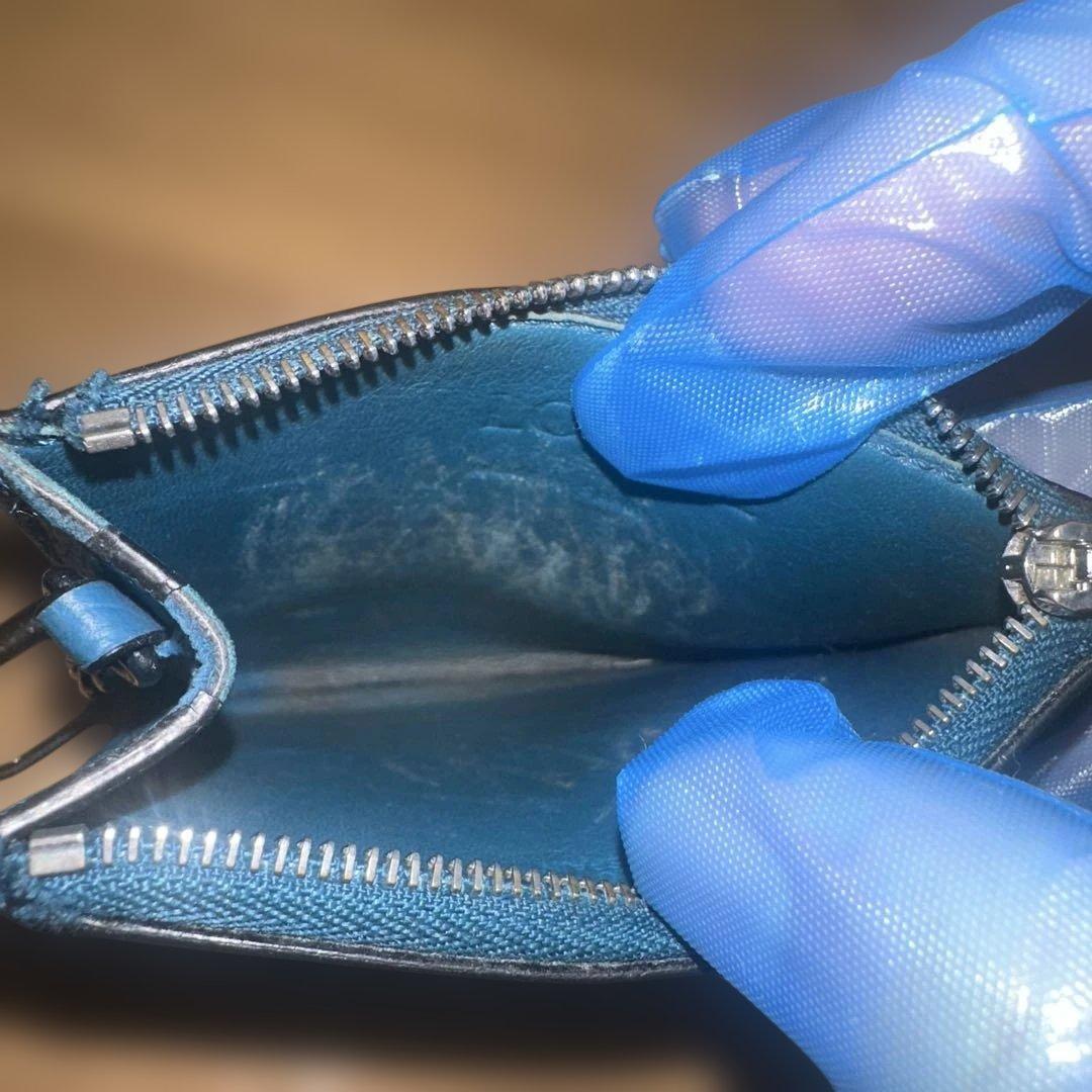 LOEWE ロエベ　ケース　スクエアカードホルダー　アナグラム　青