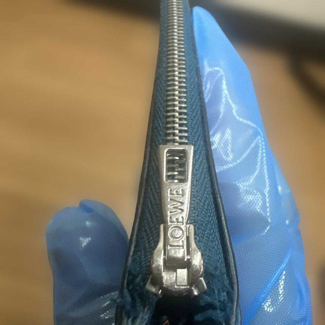 LOEWE ロエベ　ケース　スクエアカードホルダー　アナグラム　青