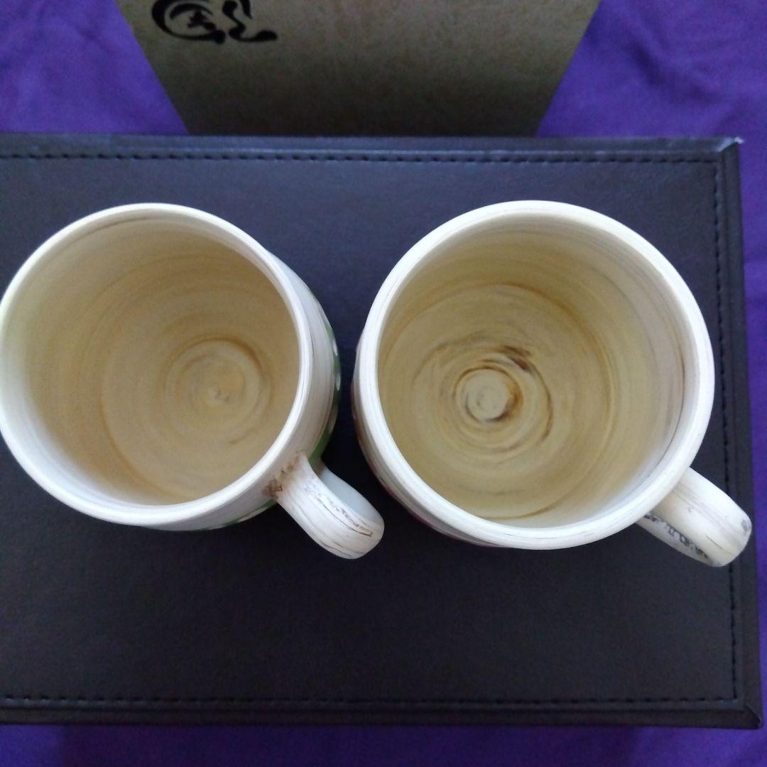 【新品】常滑焼 憲児陶苑 マグカップ 2個セット 白練込 水玉