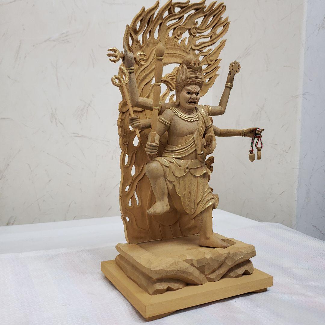 Bフライデー 仏像◇楠材 烏枢沙摩明王5寸立 眼入金