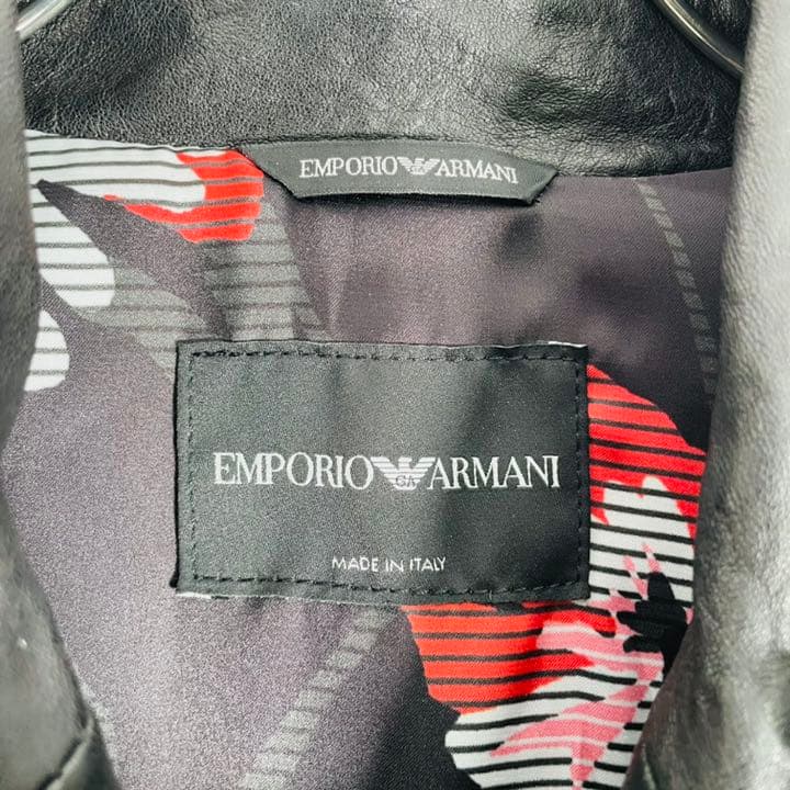 EMPORIO ARMANI ヘビ柄レザーライダースジャケット EMPORIO ARMANI