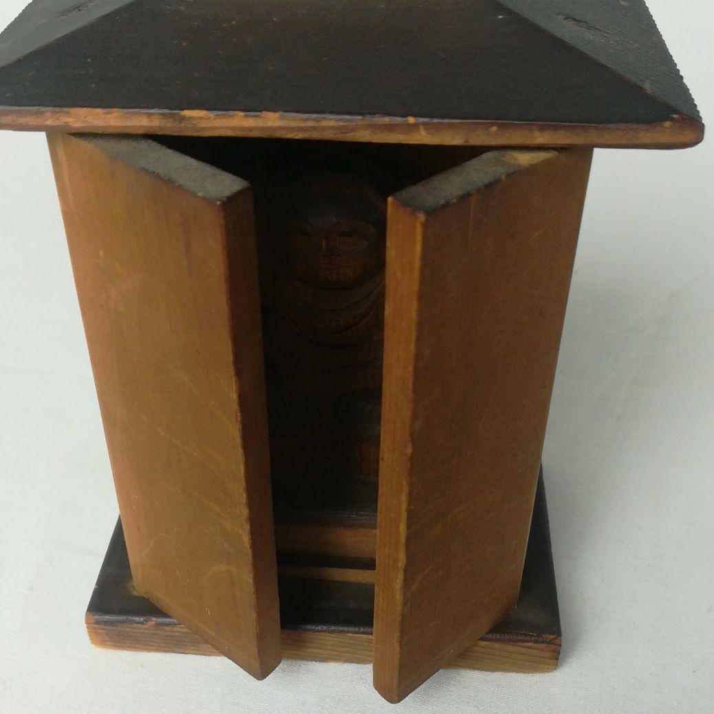 時代 仏教美術 木彫り 大黒天 厨子入 縁起物