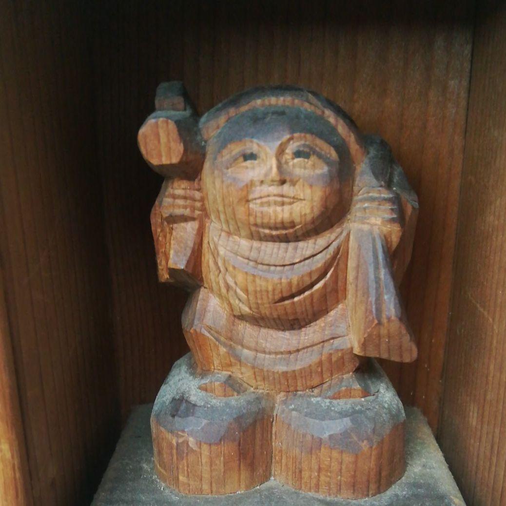 時代 仏教美術 木彫り 大黒天 厨子入 縁起物