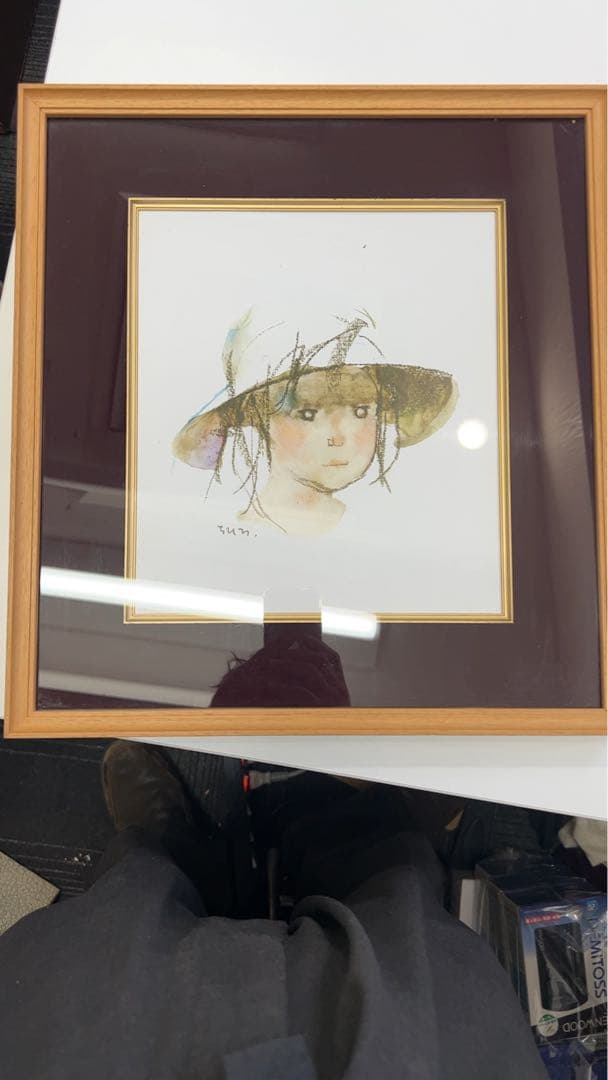 いわさきちひろ 色紙額 少女像