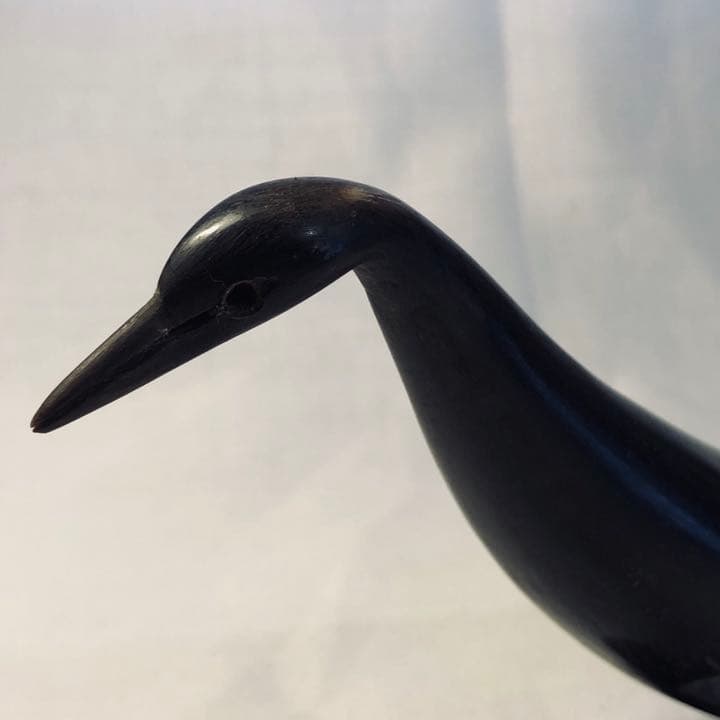 激レア 19世期フランスアンティーク 手彫牛角鳥のオブジェ