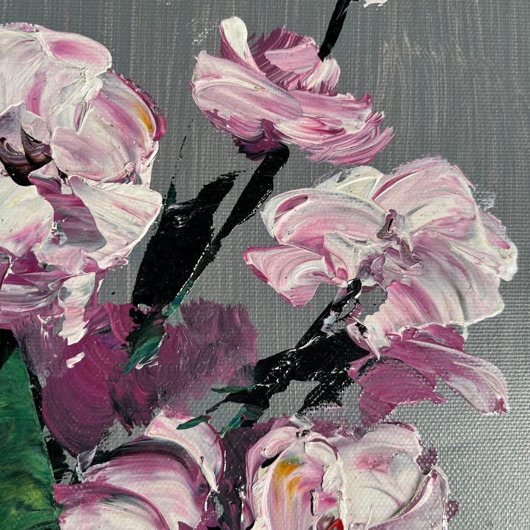 手書き油絵 花瓶の花 額付 肉筆絵画 インテリア 油彩画 - メルカリ