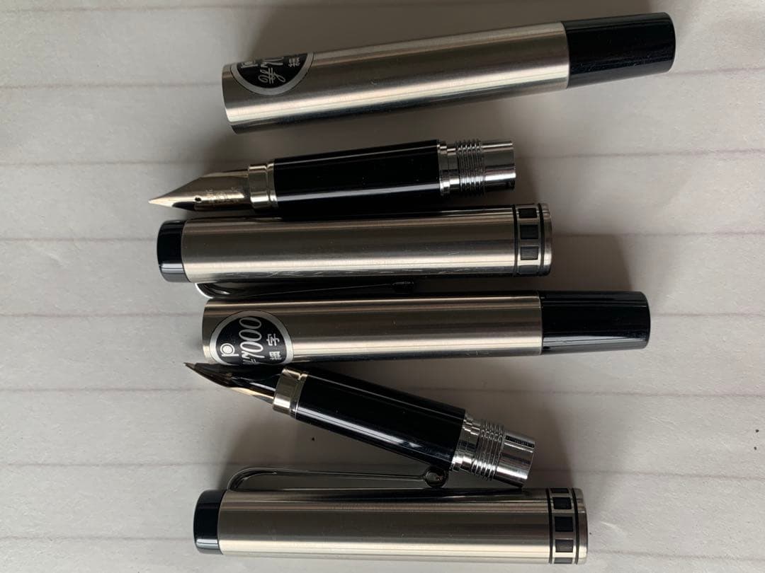 廃番 プラチナ 蝕刻 万年筆 18K 2本まとめ売り
