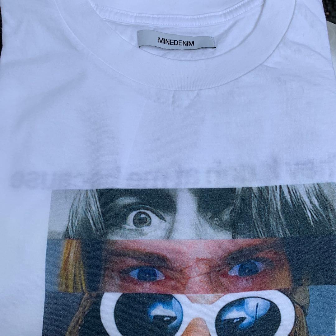 MINEDENIM Eye Print Crewneck T ホワイト