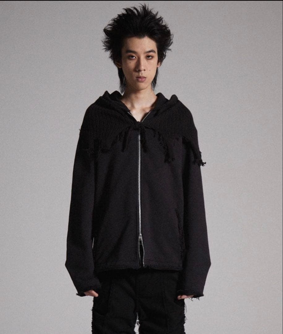 GRANCY グランシー　ニットレイヤードデザインジップフーディS本日大幅値引き