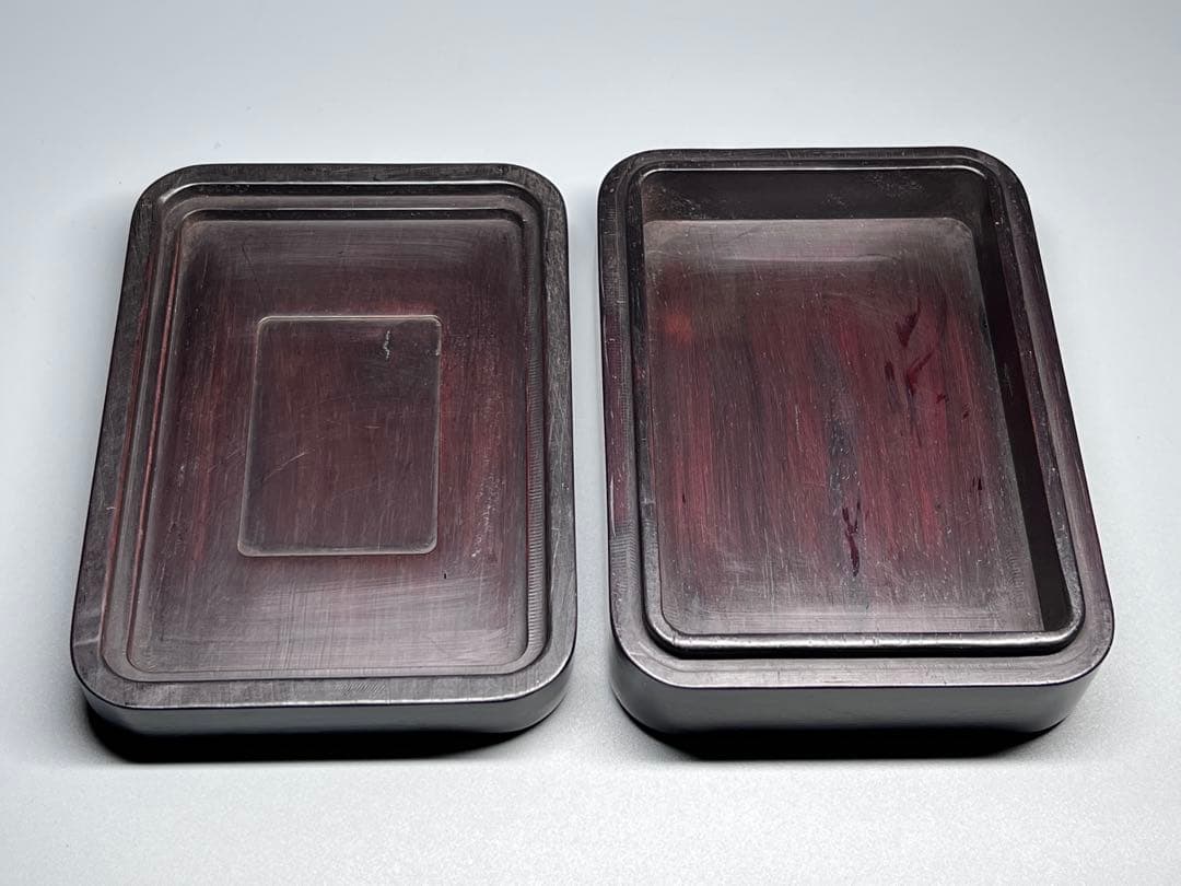 木製　小物入れ　紫檀　硯箱　瓢箪　浮き彫り　極細工　文房具　中国美術　香合　美品