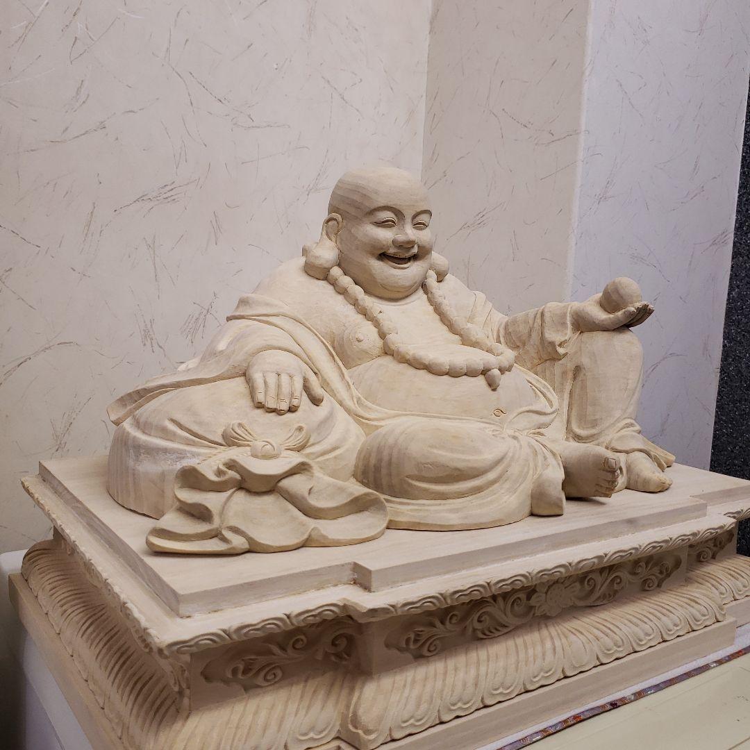 Bフライデー 縁起物 七福神☆楠材 布袋座像☆満 ほていさん