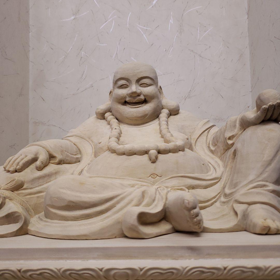 Bフライデー 縁起物 七福神☆楠材 布袋座像☆満 ほていさん