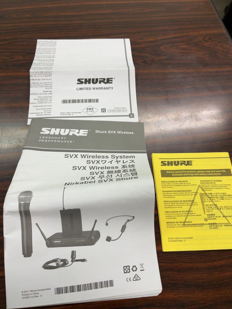 SHURE SVX288/PG58ワイヤレスシステム