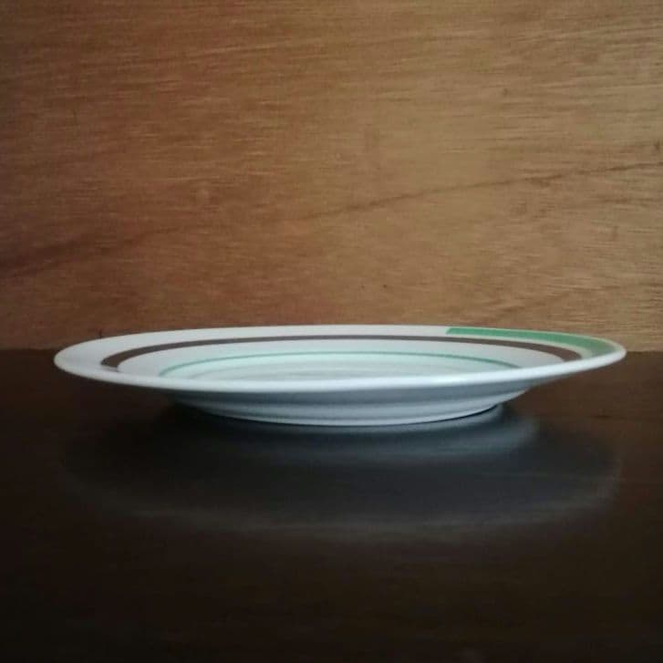 逸品 シェリー ケーキ皿 飾り皿 アールデコ 銀彩幾何学模様 1925年製