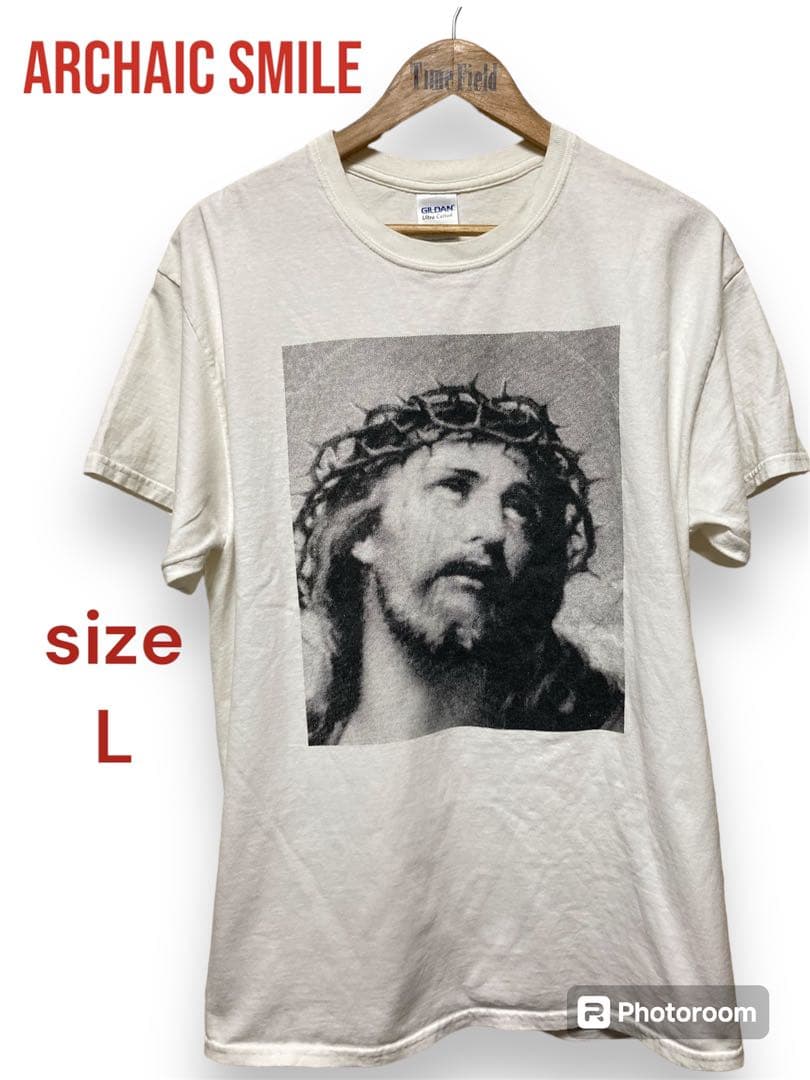 ARCHAIC SMILE イエスキリスト プリントTシャツ