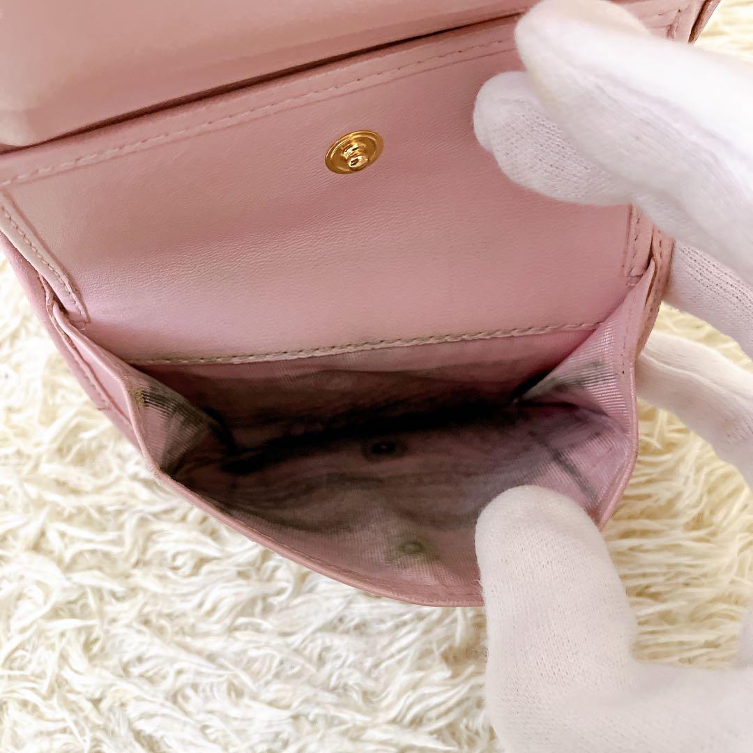 RFID認証済✨ミュウミュウ マテラッセ レザーカードケース 二つ折り ピンク