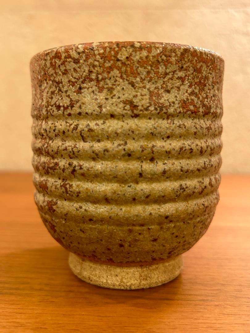 益子焼ゲルトクナッパー1976 線紋茶碗共箱