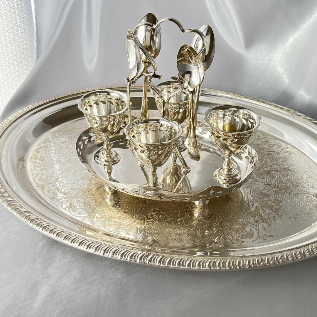 【John Harrison & Co】 透かしのエッグセット　エッグカップ