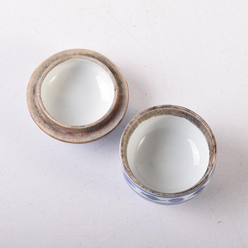 中国 新渡青花 花文 蓋壺 小壷 スンコロク 宋胡録 時代箱