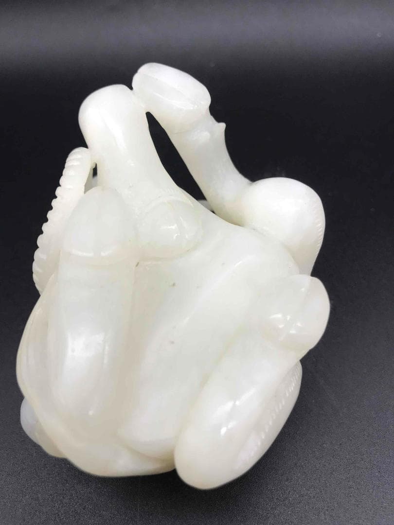 清時代 和田玉 瑞牛 和田白玉彫り 古玉石 時代物 賞物(F-19)