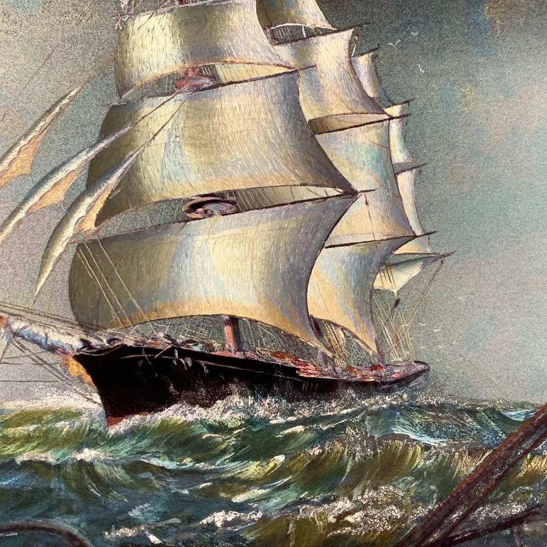 新品・未使用】英国製 エッチングアート ヴィンテージ ホイルアート 帆船