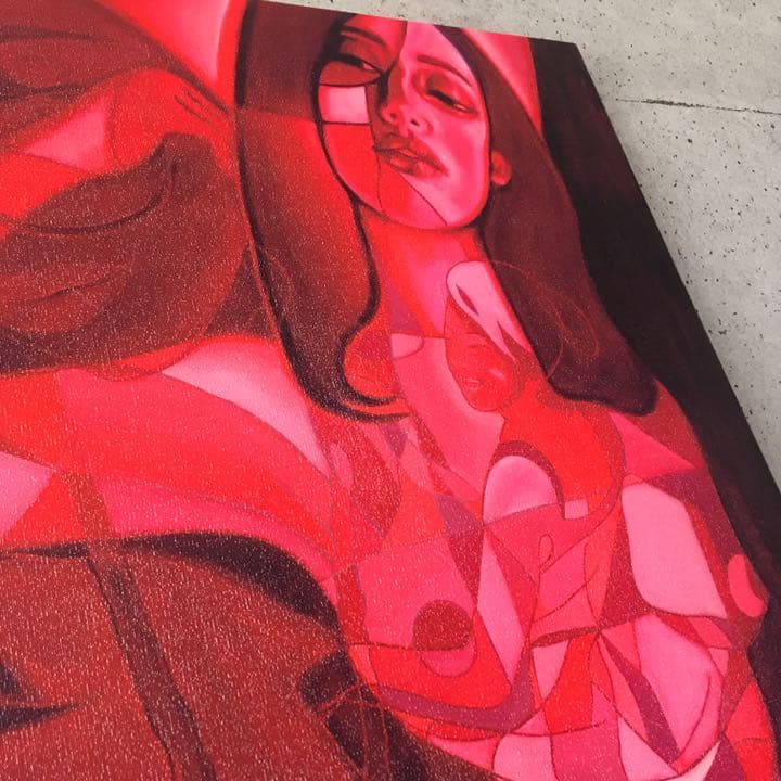 大型　アート　キャンパス　女性