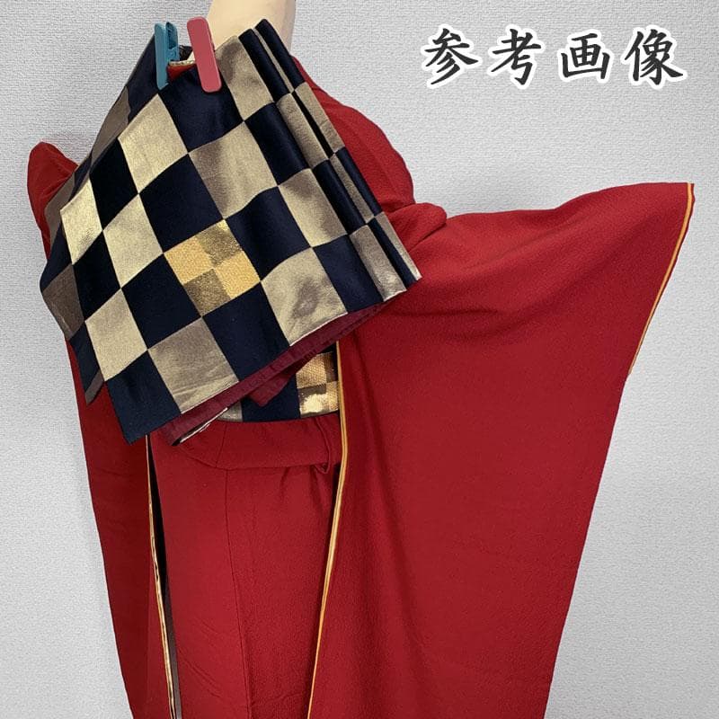 601z10〇高身長な方にも きものやまと 色無地振袖 赤〇美品 成人式