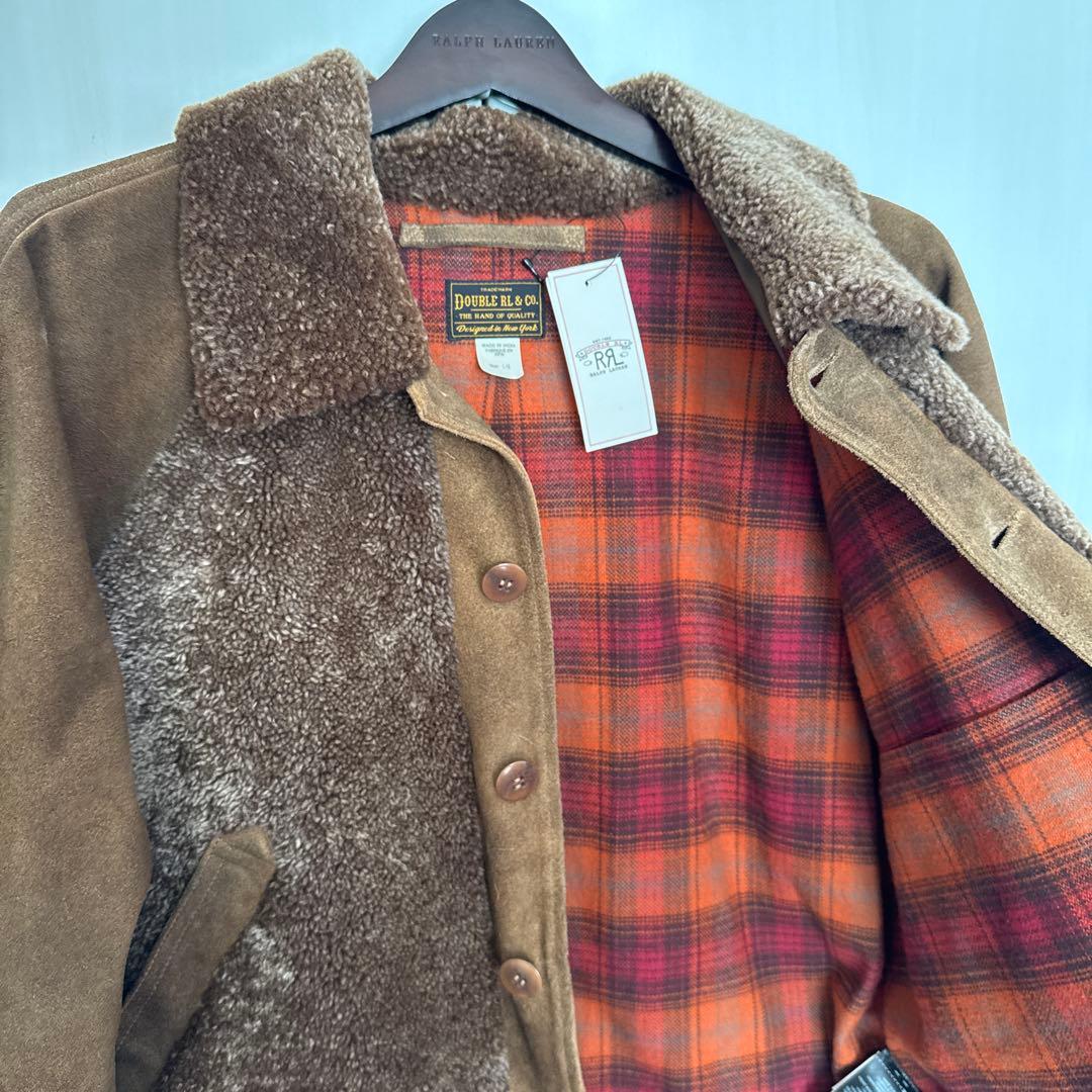 ダブルアールエル RRL 熊ジャン シアリング スエード L