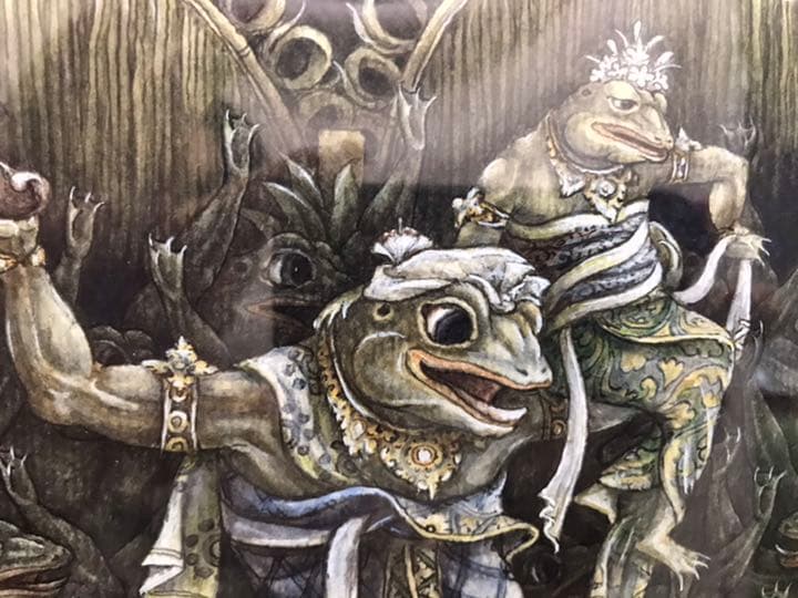 絵画 バリ絵画 カエル