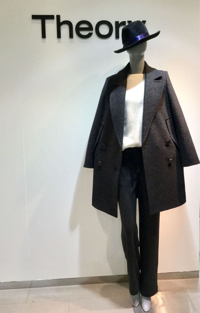 美品】Theory ロングコート ケープコート 2way ダブル ポンチョ