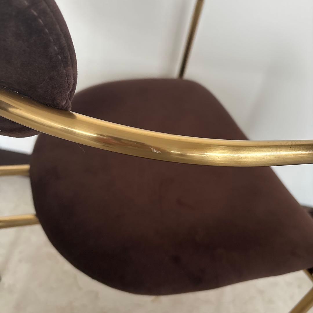 韓国家具　ブラウン　ゴールド　ネイルチェア　ネイル椅子　美品　最安値