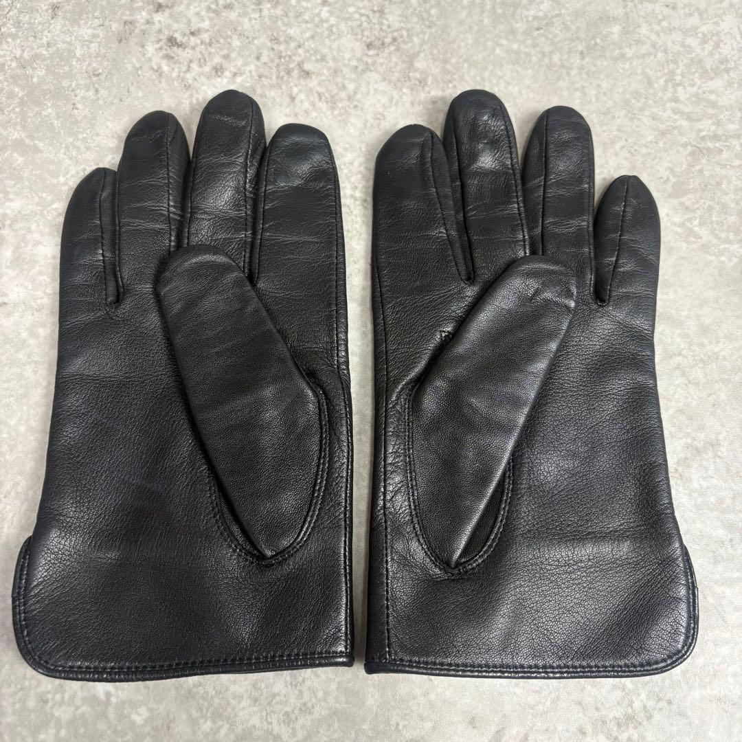 ジバンシー GIVENCHY レザー グローブ 手袋 型押 ロゴ ブラック 本革