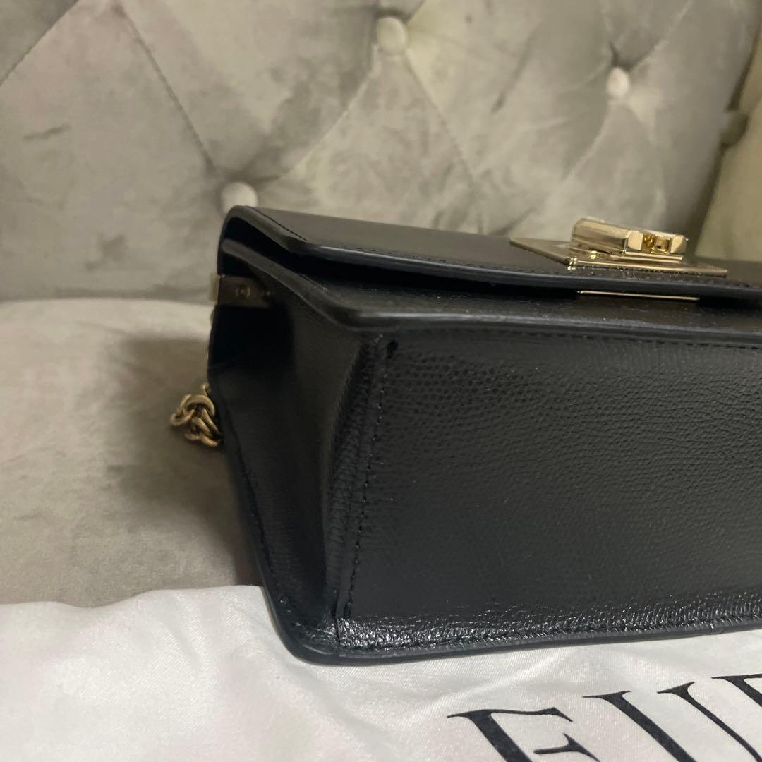 【新品未使用】FURLA フルラ　ショルダーバッグ　黒　ブラック　チェーン　本革