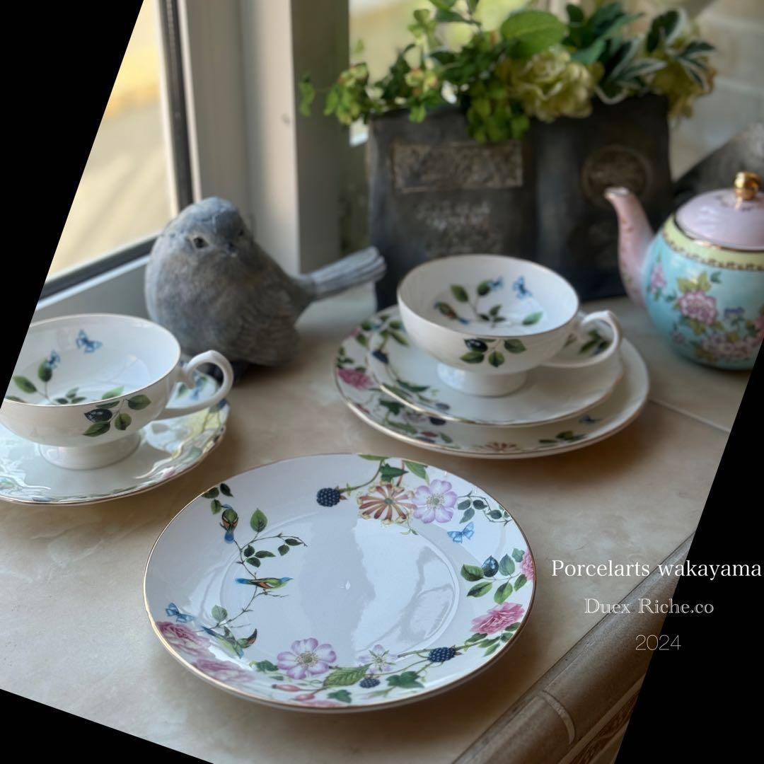 陶芸作家 吉川千香子 青白磁 皿 プレート 鳥