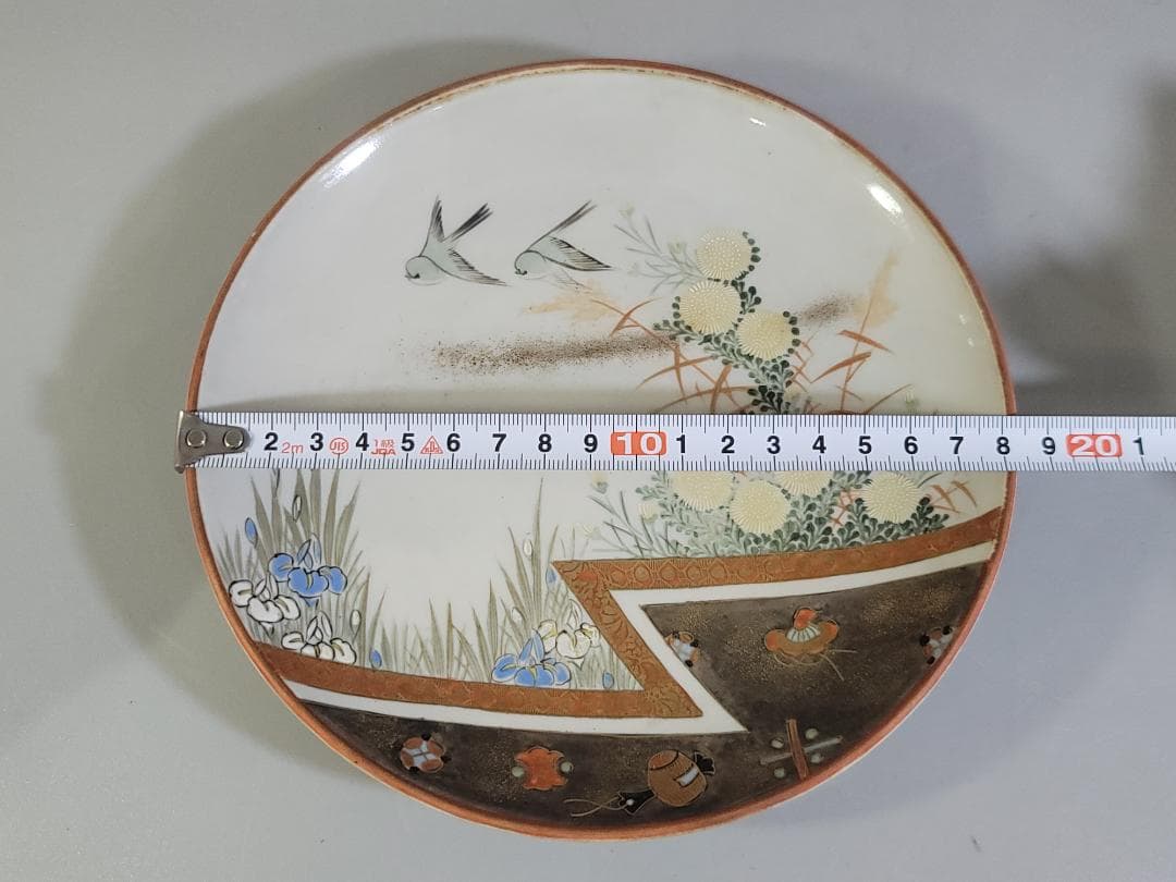 九谷 金彩赤絵 花鳥紋 細密画 皿 六客 明治 DT378 - メルカリ