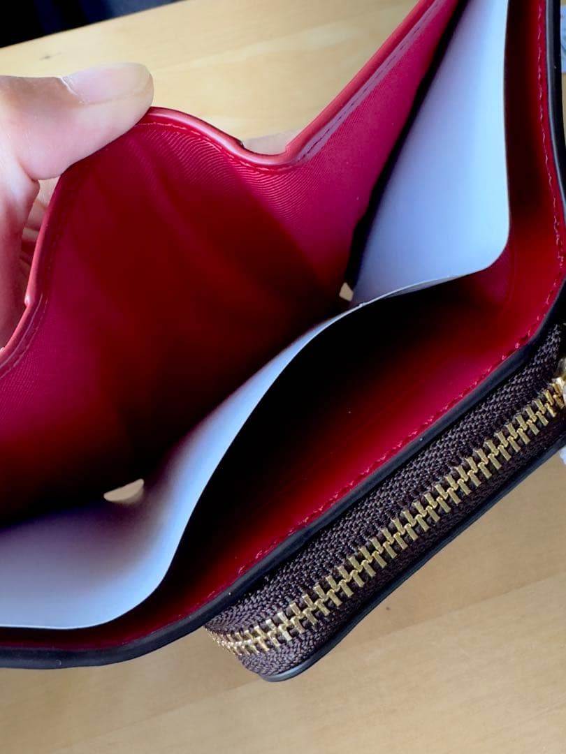 新品！】COACH / コーチ 財布 ブラウン×レッド： 7331 IMRVQ